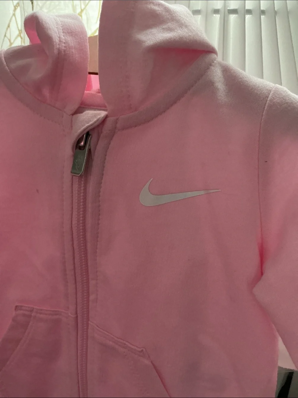 Nike Pink Hooded Zip-Up Baby One-Piece